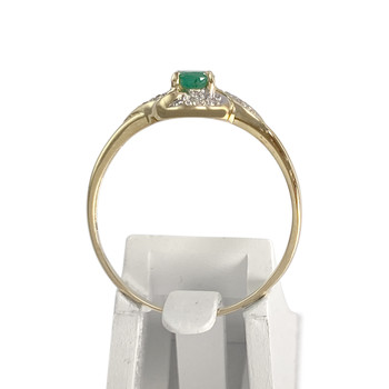 Bague d'occasion  or 750 2 tons diamants émeraude