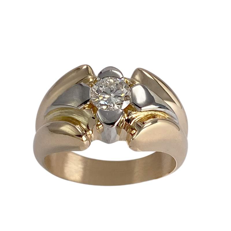Bague d'occasion  or 750 2 tons diamant - vue 1