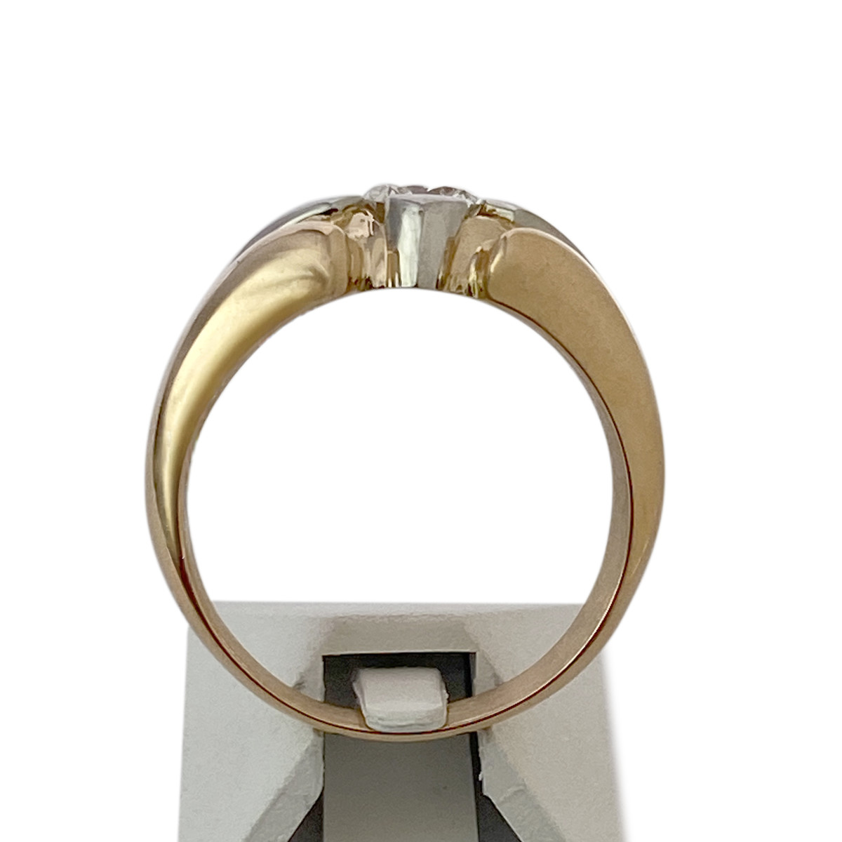 Bague d'occasion  or 750 2 tons diamant - vue 3
