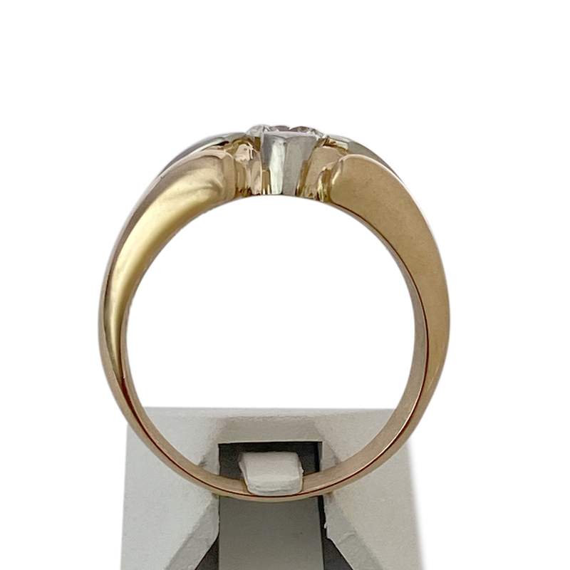 Bague d'occasion  or 750 2 tons diamant - vue 3