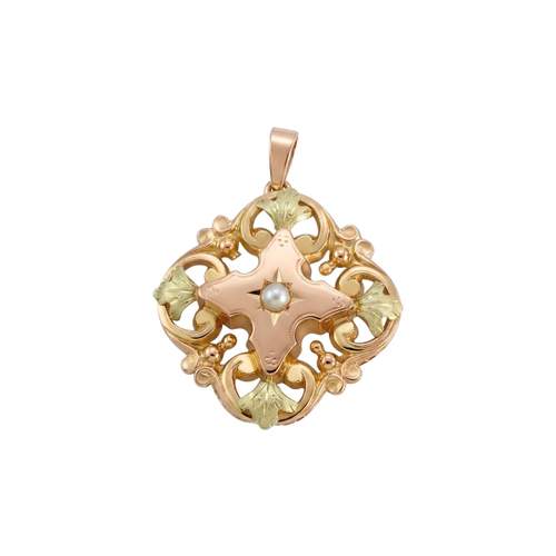 Broche d'occasion or 750 jaune perle de culture