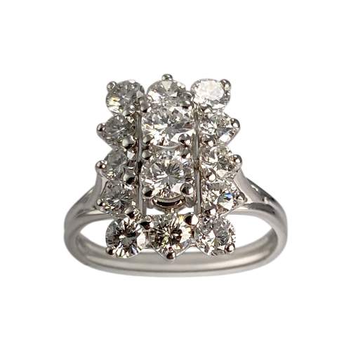 Bague d'occasion or 750 blanc diamant