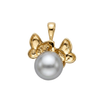 Pendentif d'occasion or 750 2 tons diamant perle de culture