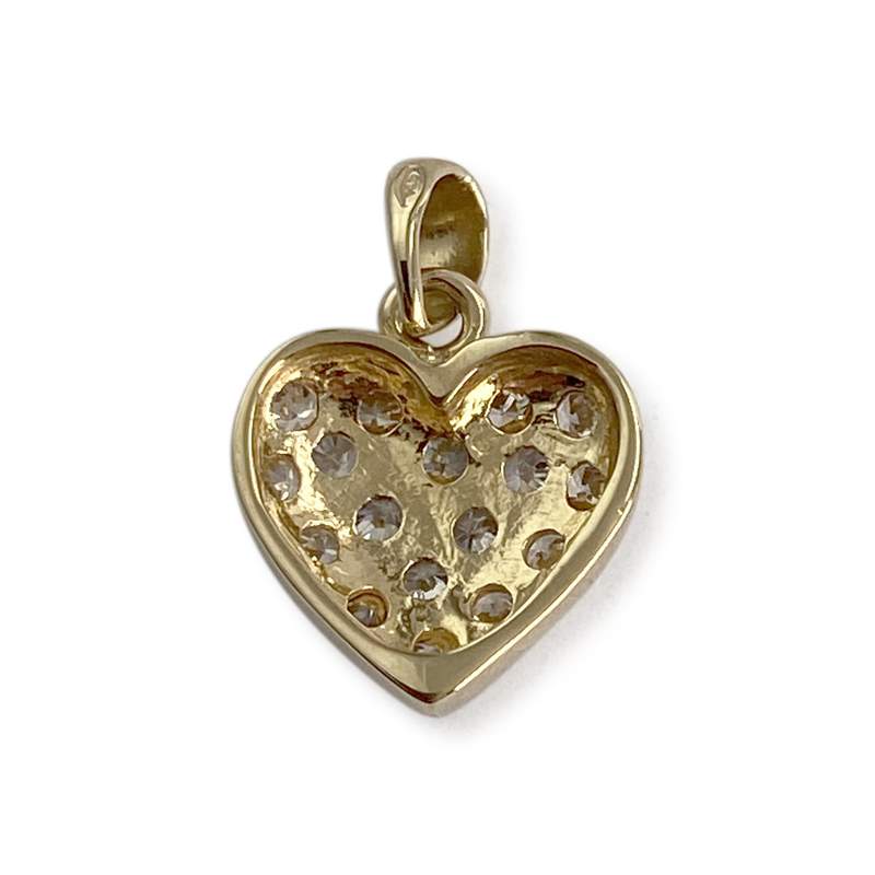 Pendentif d'occasion or 750 2 tons coeur zirconias - vue 2