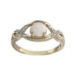 Bague d'occasion or 375 2 tons opale diamant - vue 1