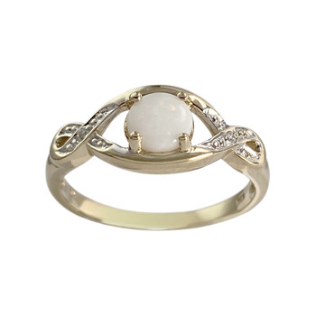 Bague d'occasion or 375 2 tons opale diamant