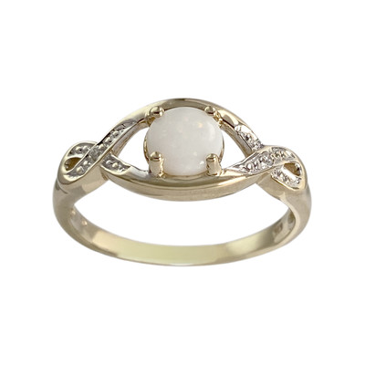 Bague d'occasion or 375 2 tons opale diamant