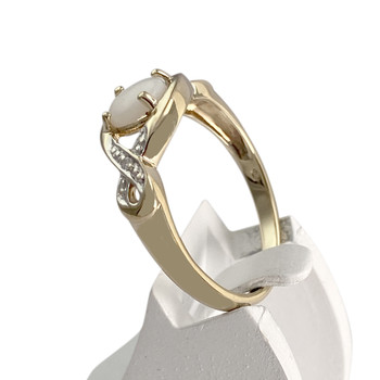 Bague d'occasion or 375 2 tons opale diamant