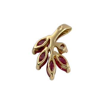Pendentif d'occasion or 750 jaune rubis diamant