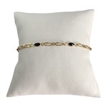 Bracelet d'occasion or 750 jaune maille fantaisie saphir - vue 1