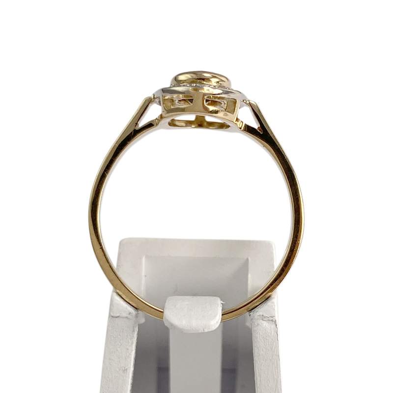 Bague d'occasion or 750 2 tons saphir diamant - vue 3