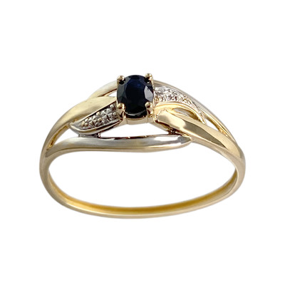 Bague d'occasion or 750 2 tons saphir