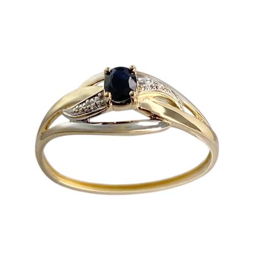 Bague d'occasion or 750 2 tons saphir