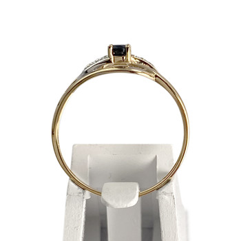 Second-hand gold 750 2-tone sapphire ring