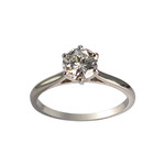 Solitaire d'occasion or 750 blanc diamant - vue 1