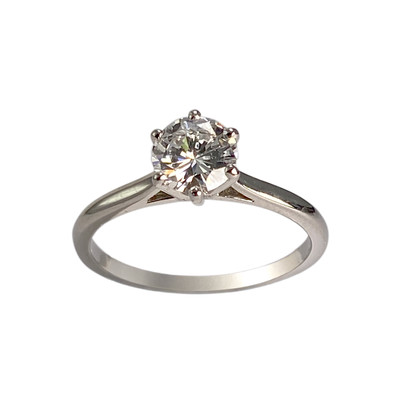 Solitaire d'occasion or 750 blanc diamant