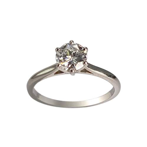 Solitaire d'occasion or 750 blanc diamant