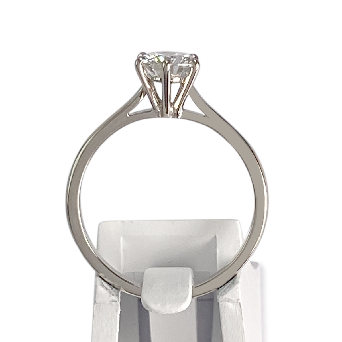 Solitaire d'occasion or 750 blanc diamant - vue 3