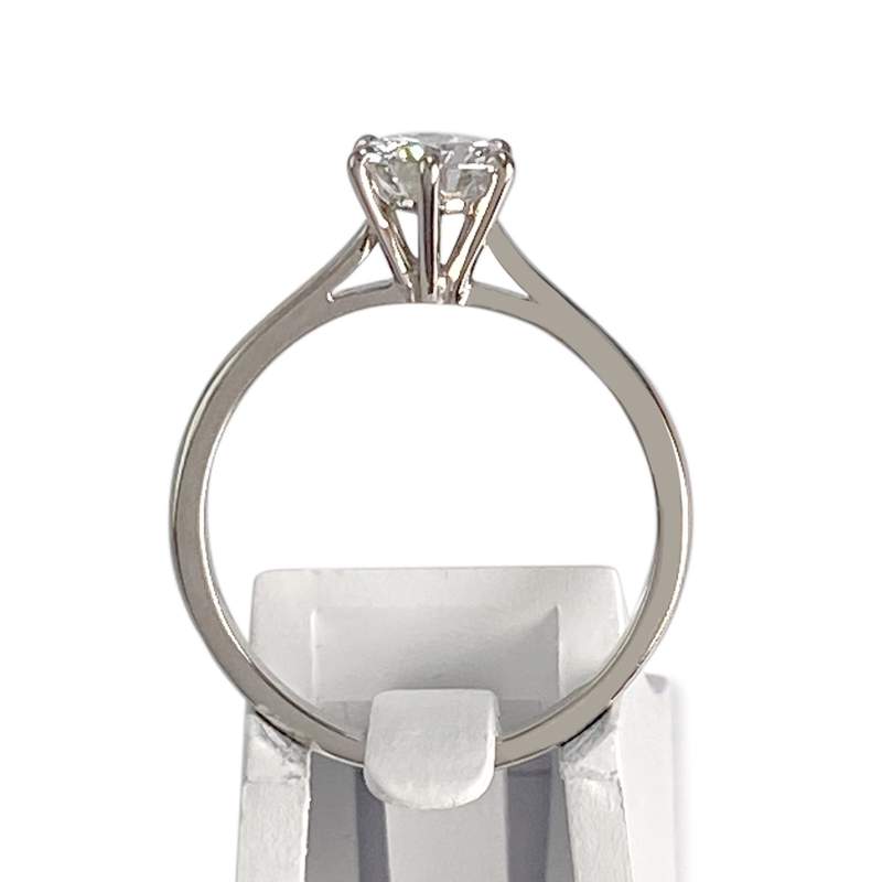 Solitaire d'occasion or 750 blanc diamant - vue 3