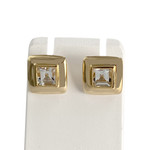 Boucles d'oreilles d'occasion or 750 jaune aigue marine - vue 1