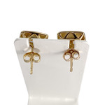 Boucles d'oreilles d'occasion or 750 jaune aigue marine - vue 3