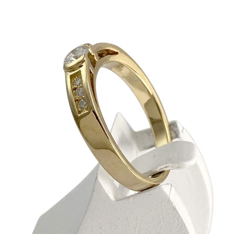 Bague d'occasion or 750 jaune diamant - vue 2