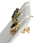 Boucles d'oreilles d'occasion or 750 jaune saphir diamant - vue 2