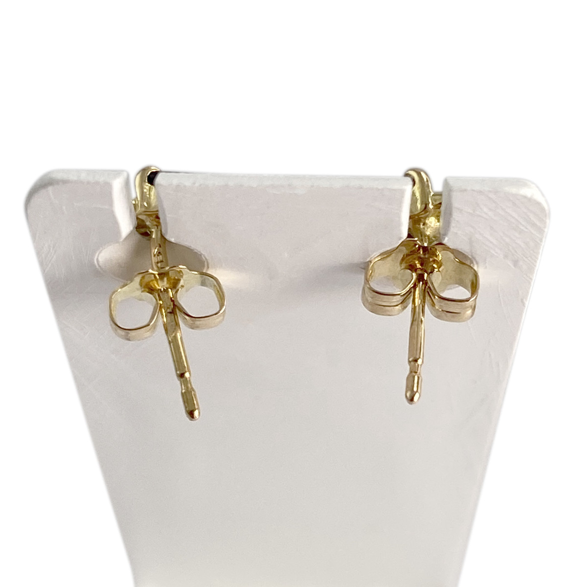 Boucles d'oreilles d'occasion or 750 jaune saphir diamant - vue 3