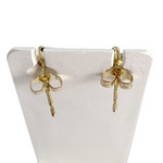 Boucles d'oreilles d'occasion or 750 jaune saphir diamant - vue 3