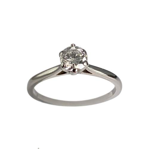 Bague d'occasion or 750 blanc diamant
