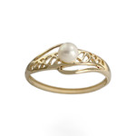 Bague d'occasion or 750 jaune perle de culture - vue 1