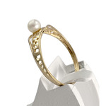 Bague d'occasion or 750 jaune perle de culture - vue 2