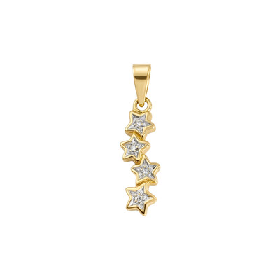 Pendentif d'occasion or 750 2 tons etoile diamant