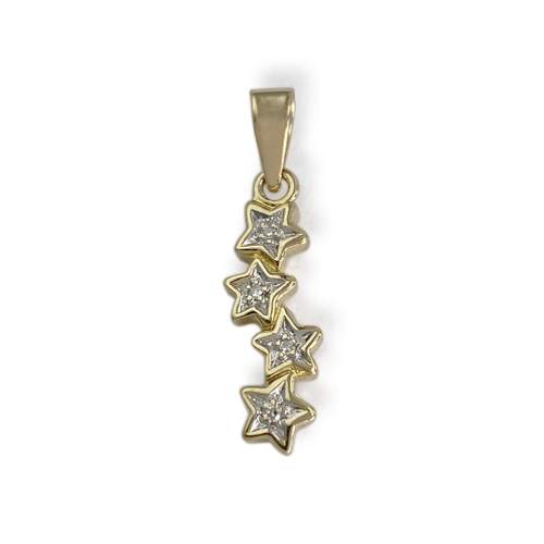 Pendentif d'occasion or 750 2 tons etoile diamant