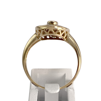 Second-hand gold 750 yellow sapphire diamond ring
