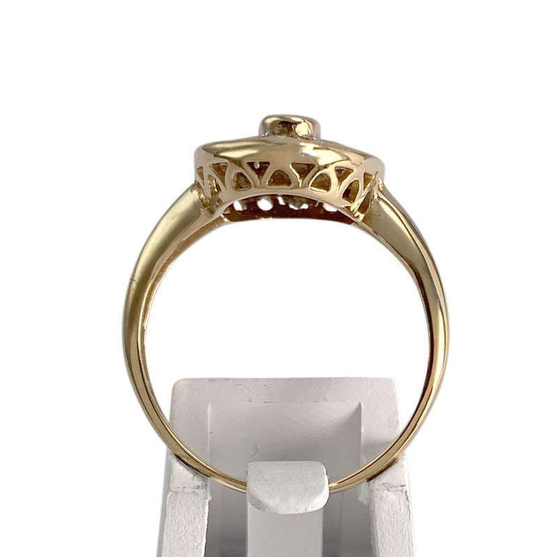 Bague d'occasion or 750 jaune saphir diamant - vue 3