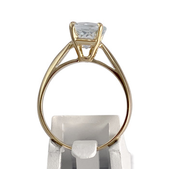 Tweedehands gouden 750 gele aquamarijn ring