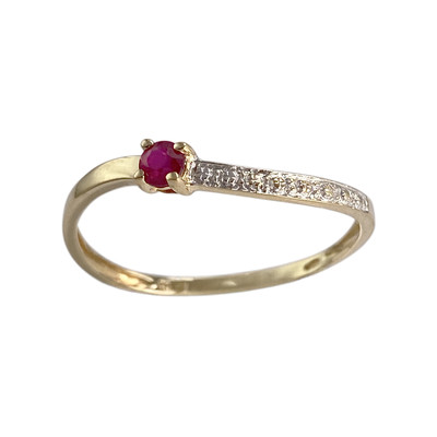 Bague d'occasion or 750 2 tons rubis