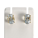 Boucles d'oreilles d'occasion or 750 jaune aigue marine - vue 1