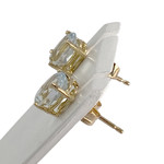 Boucles d'oreilles d'occasion or 750 jaune aigue marine - vue 2