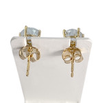 Boucles d'oreilles d'occasion or 750 jaune aigue marine - vue 3