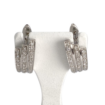 Second-hand gold 750 white diamond earrings