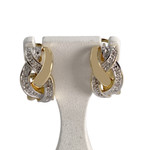 Boucles d'oreilles d'occasion or 750 2 tons diamant - vue 1
