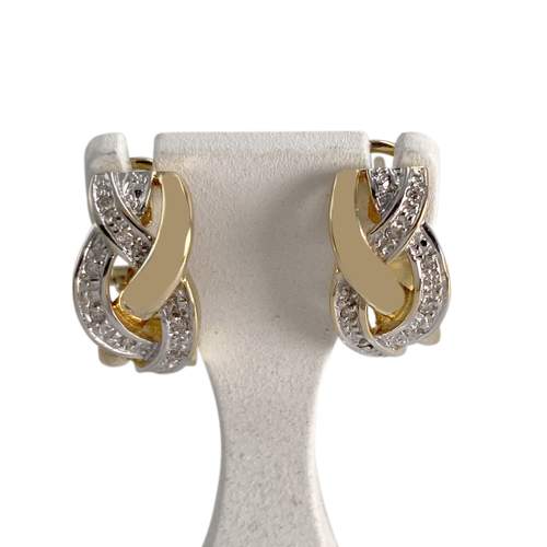 Boucles d'oreilles d'occasion or 750 2 tons diamant