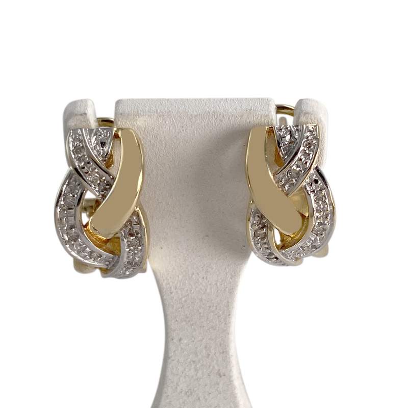 Boucles d'oreilles d'occasion or 750 2 tons diamant - vue 1