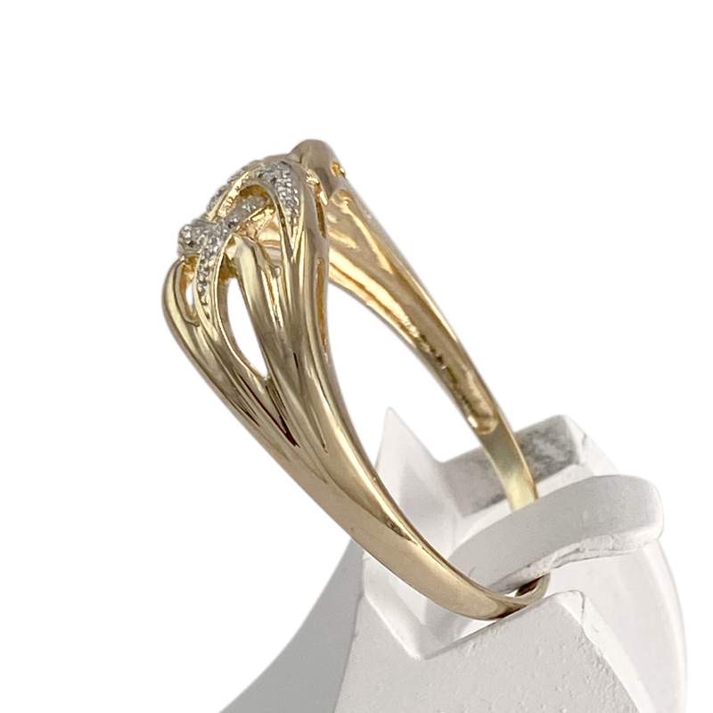 Bague d'occasion or 750  2 tons diamant - vue 2