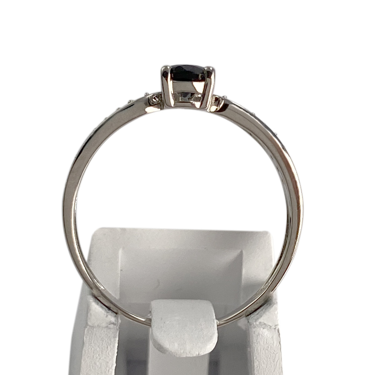 Bague d'occasion or 375 blanc diamant saphir - vue 3