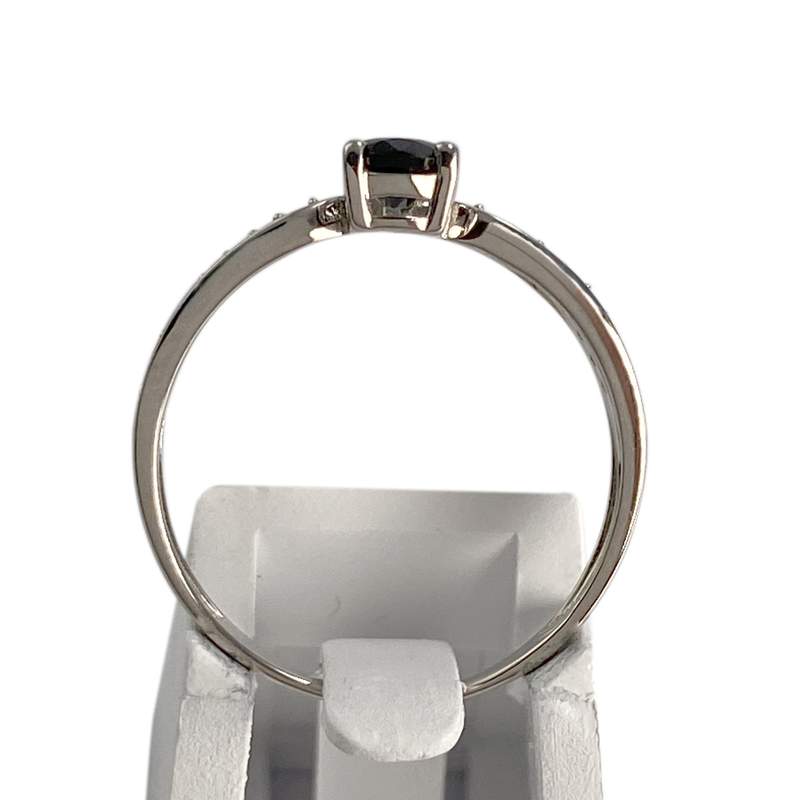 Bague d'occasion or 375 blanc diamant saphir - vue 3