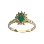 Bague d'occasion or 750 jaune diamant émeraude - vue 1