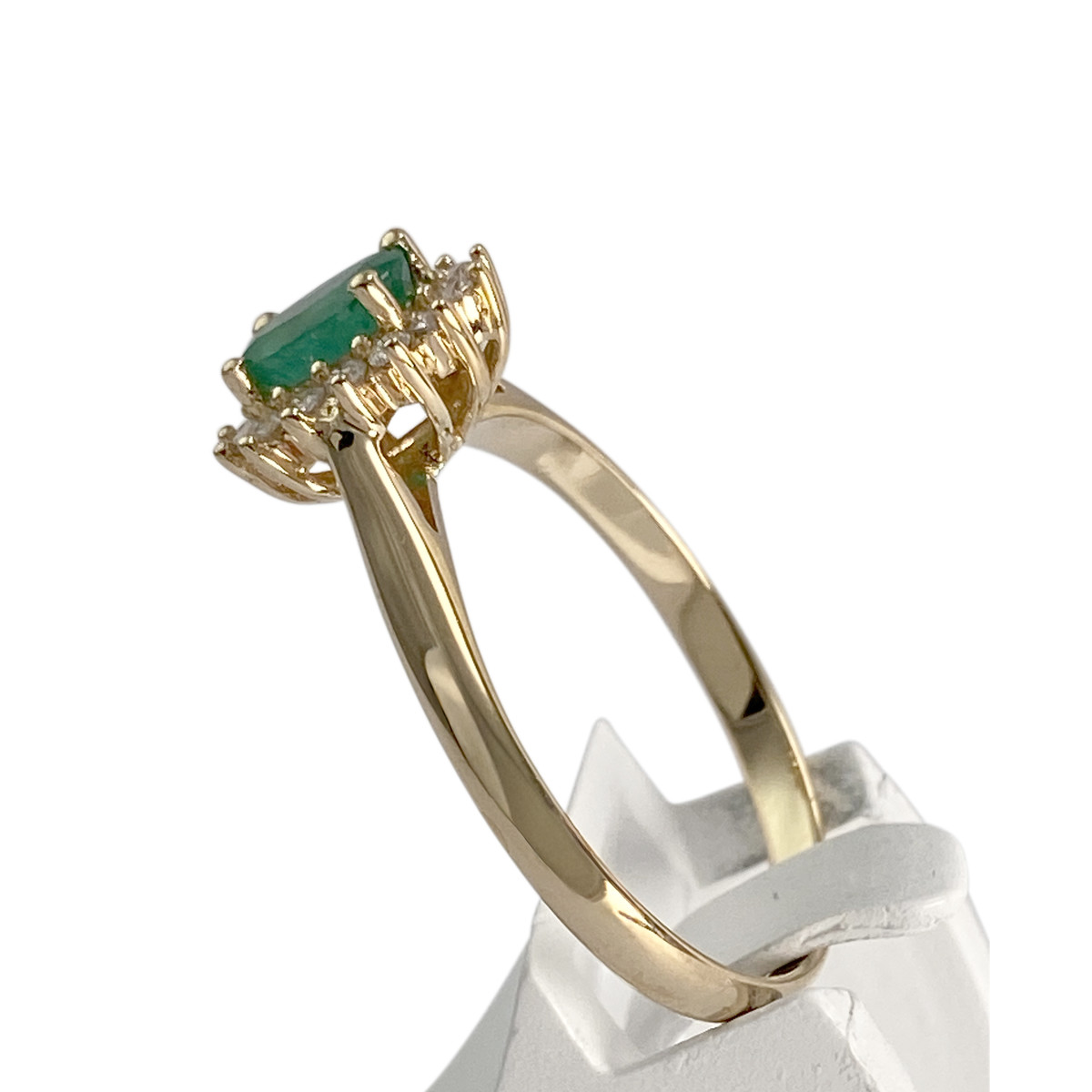 Bague d'occasion or 750 jaune diamant émeraude - vue 2
